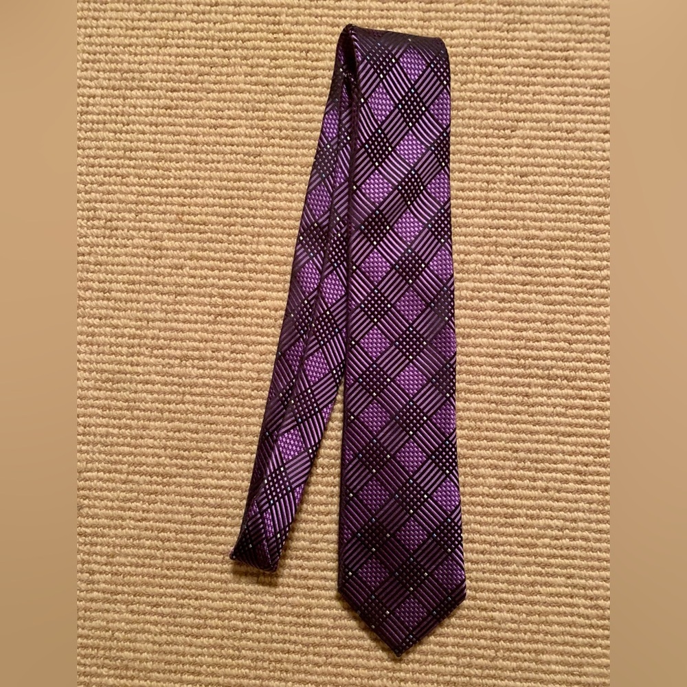 Santorelli purple tie 100% silk made in Italy